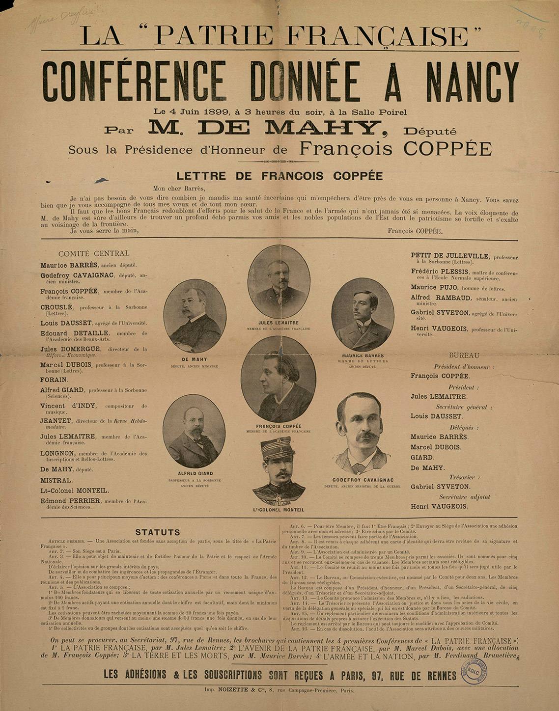 La patrie française, affiche, 1899