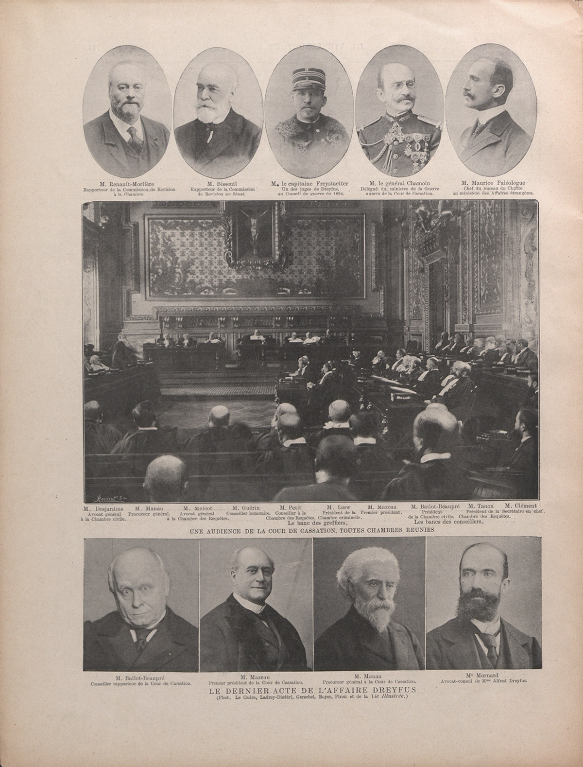 Une audience de la Cour de cassation toutes chambres réunies in La vie illustrée,numéro spécial, L'affaire Dreyfus par l'image,1899