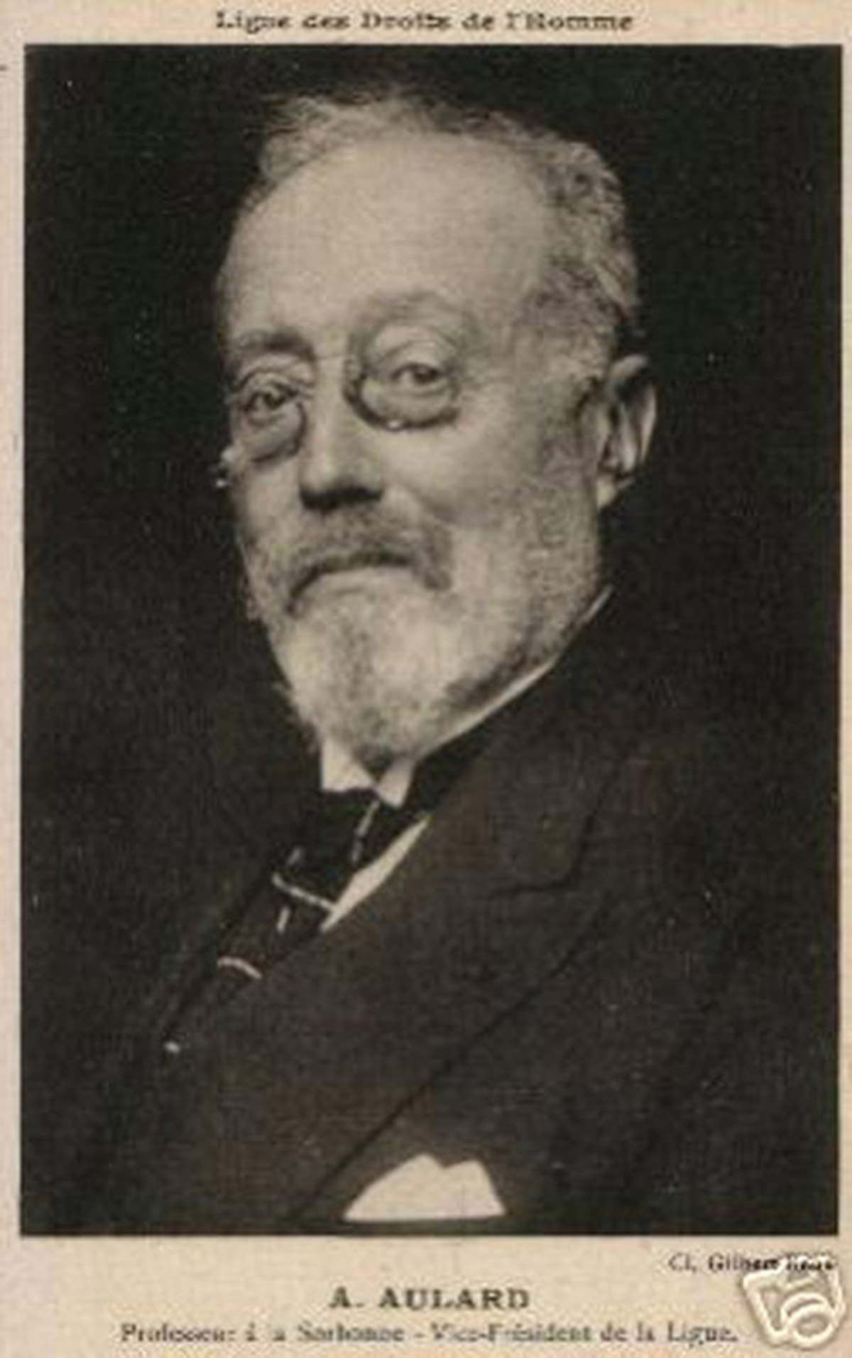 Portrait d'Alphonse Aulard, carte postale, s.d.