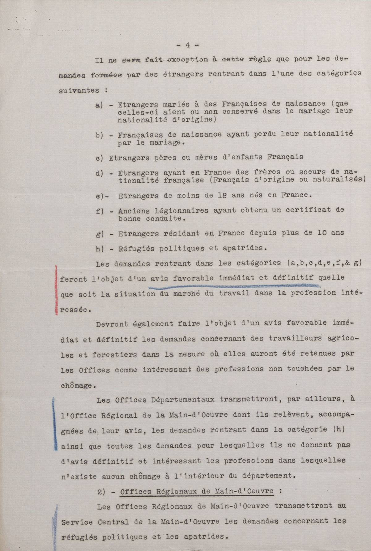 Fiche de renseignements émanant du Ministère du travail accompagnée d'une lettre confidentielle du Ministre du travail sur le renouvellement des cartes d'identité des travailleurs étrangers, 12 février 1935