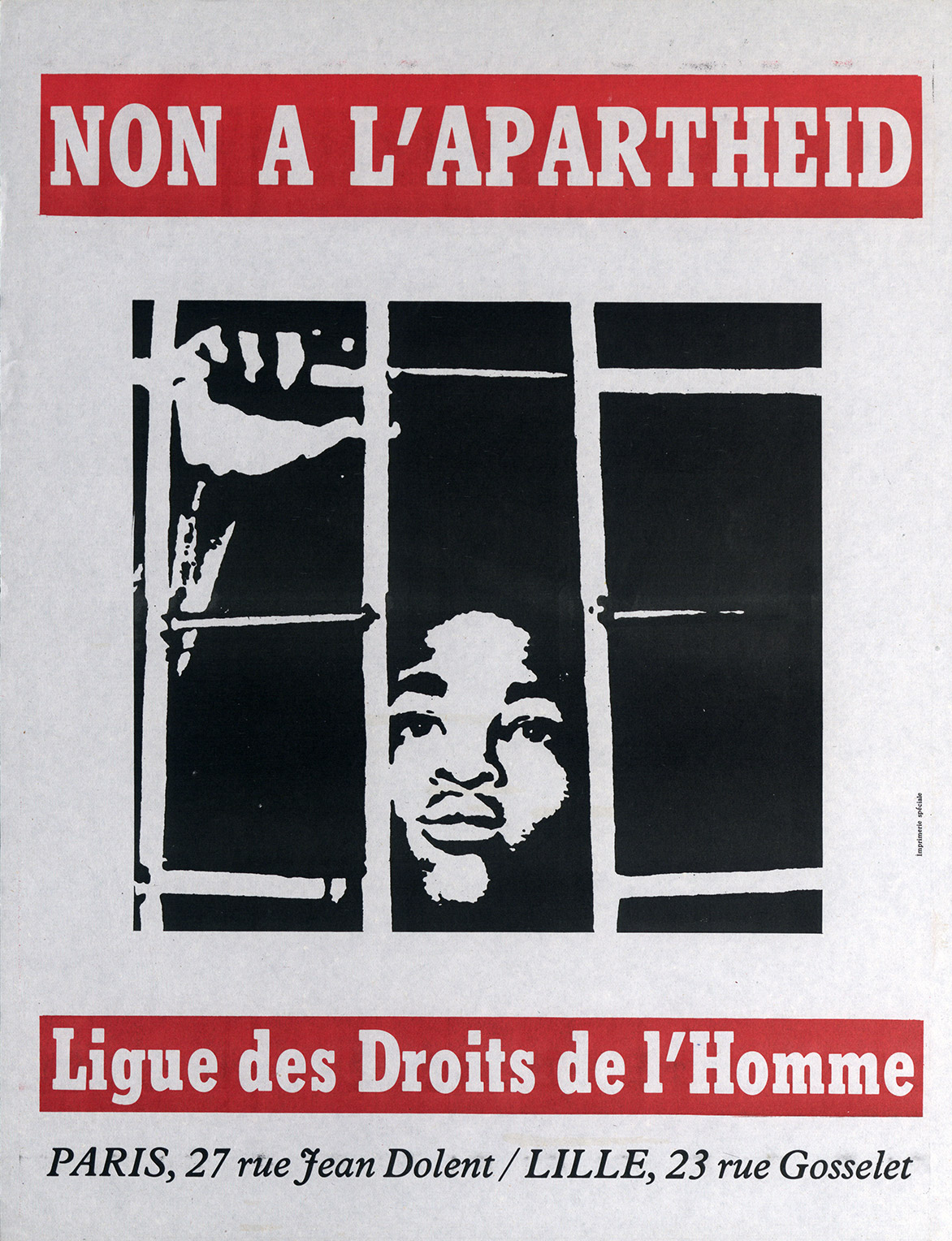 Non à l'Apartheid, affiche, s.d.