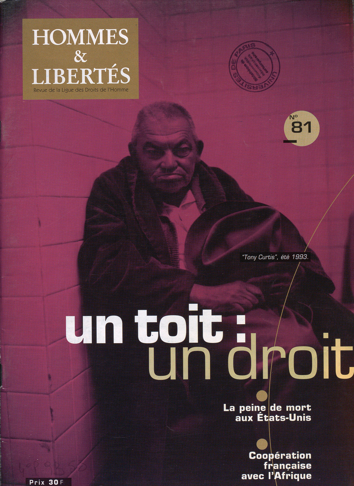 Un toit : un droit in Hommes & Libertés n°81, 1994
