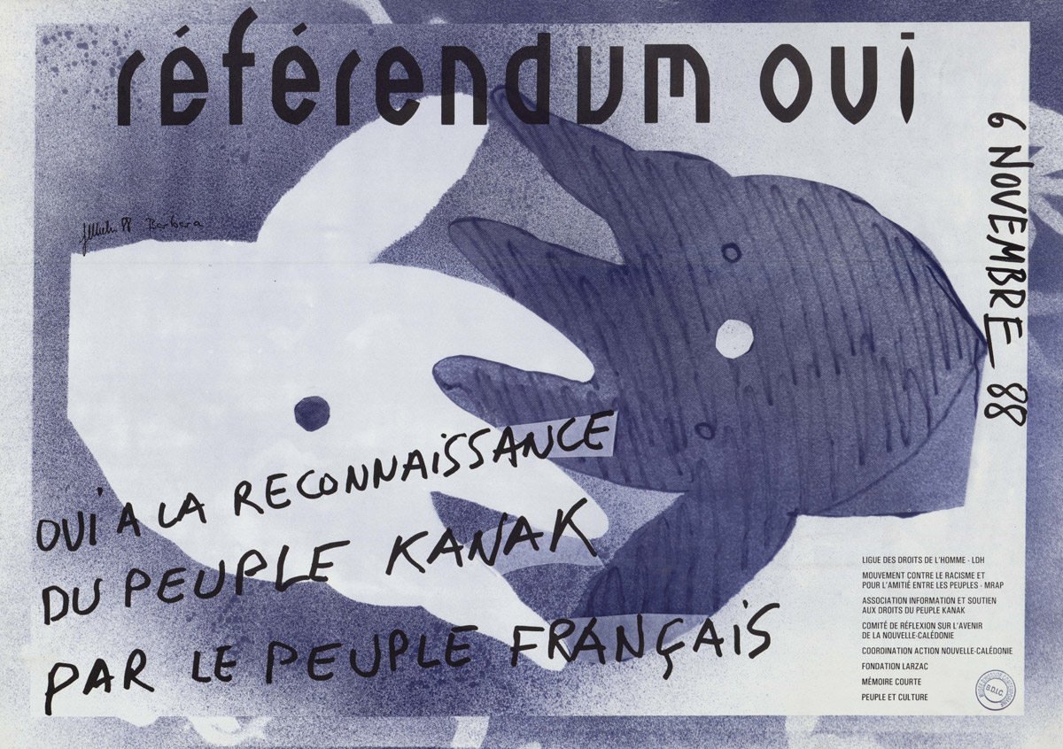 Réferundum : Oui à la reconnaissance du peuple Kanak par le peuple français, affiche, 1988