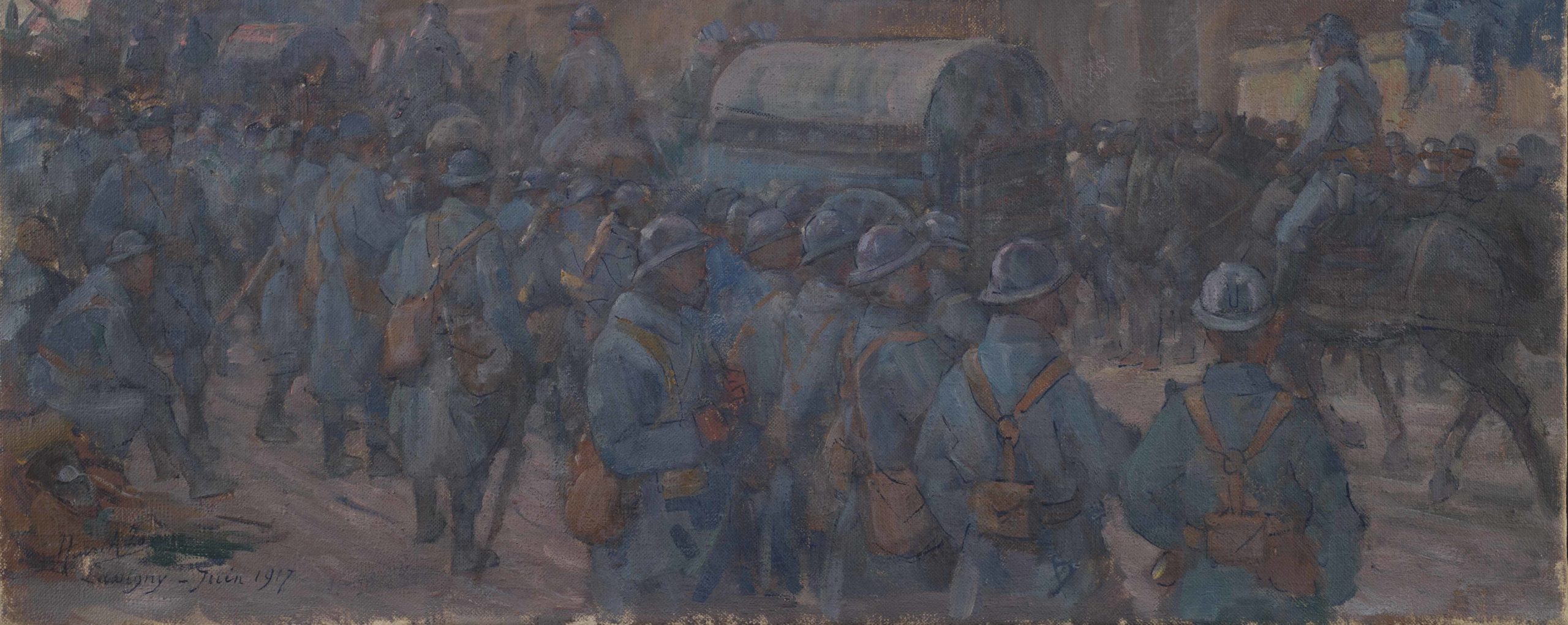 Peinture représentant des soldats de la première guerre mondiale