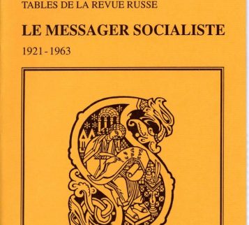 Tables de la revue russe Le messager socialiste 1921-1963