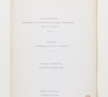 Verdun, témoignages d’artistes et documents